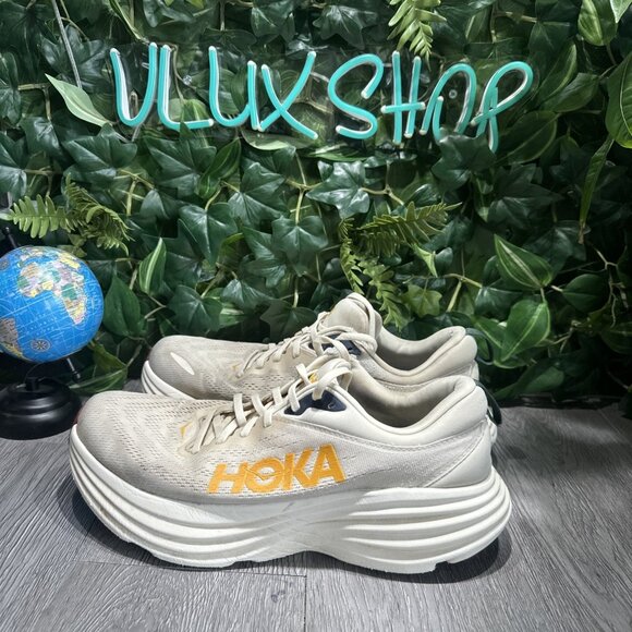 Hoka Bondi 8 Mens Sz 11.5 Running Shoes Cream Color main image 8